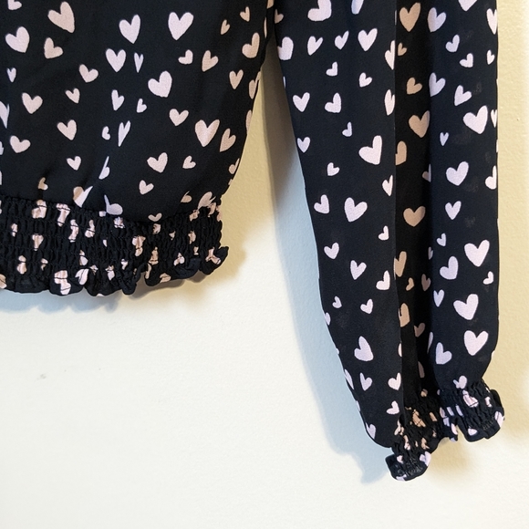 Divided H&M Polka Dot Heart Sheer Long Sleeve Top - Picture 5 of 8